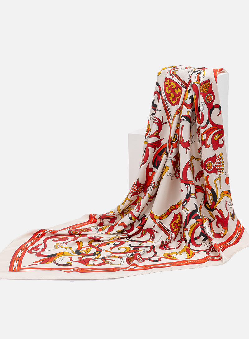 Yiyi Shenghui·Dragon Phoenix Tiger Silk Square Scarf