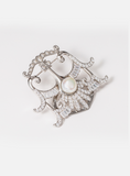 SANCHU PHOENIX Triple-Purpose Brooch Pendant Scarf Buckle - White Pearl